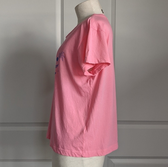 Wildfox Tee Sandy Skin Salty Rims Cotton Short Sleeves Crew Neck Pink L NWT - Picture 9 of 12